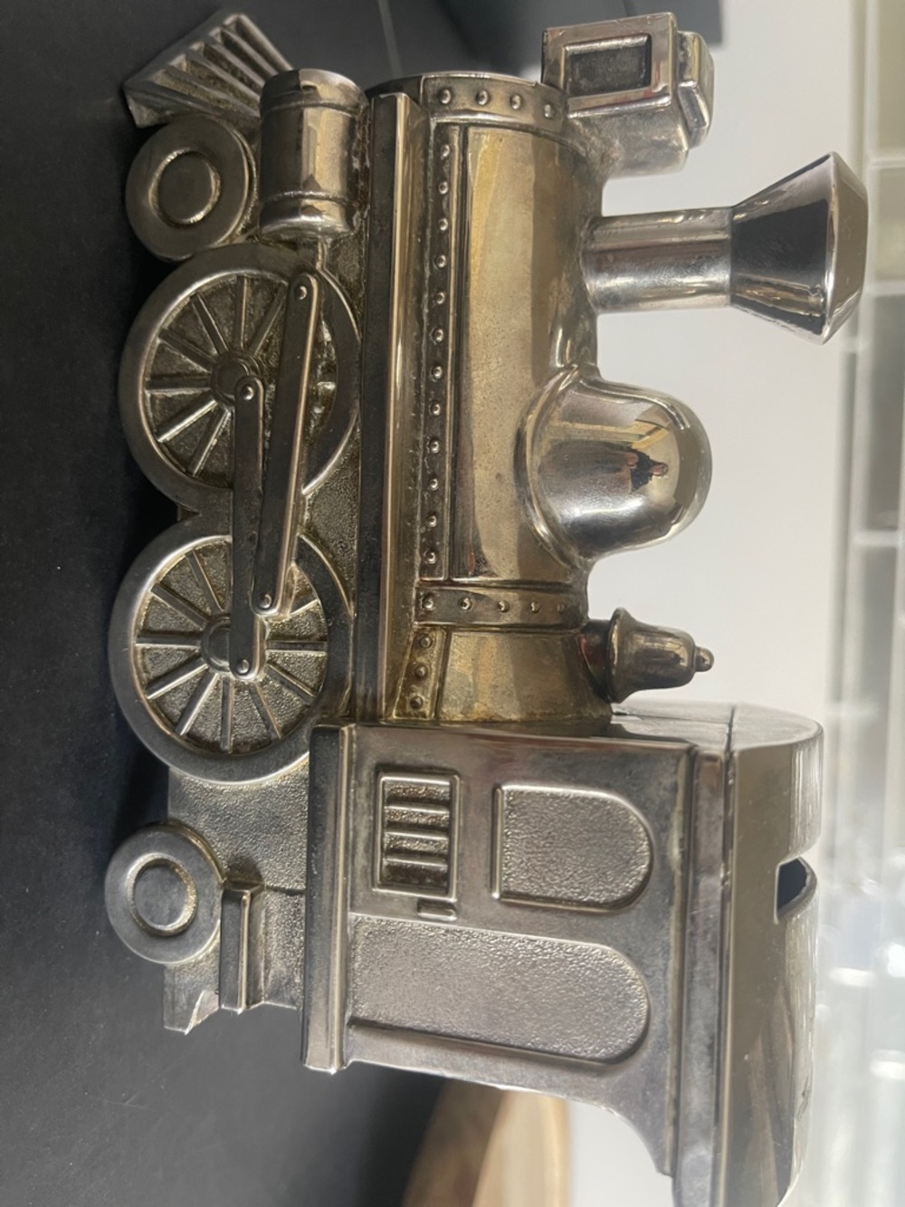 Silver Train Engine Coin Bank - Picture 2 of 4